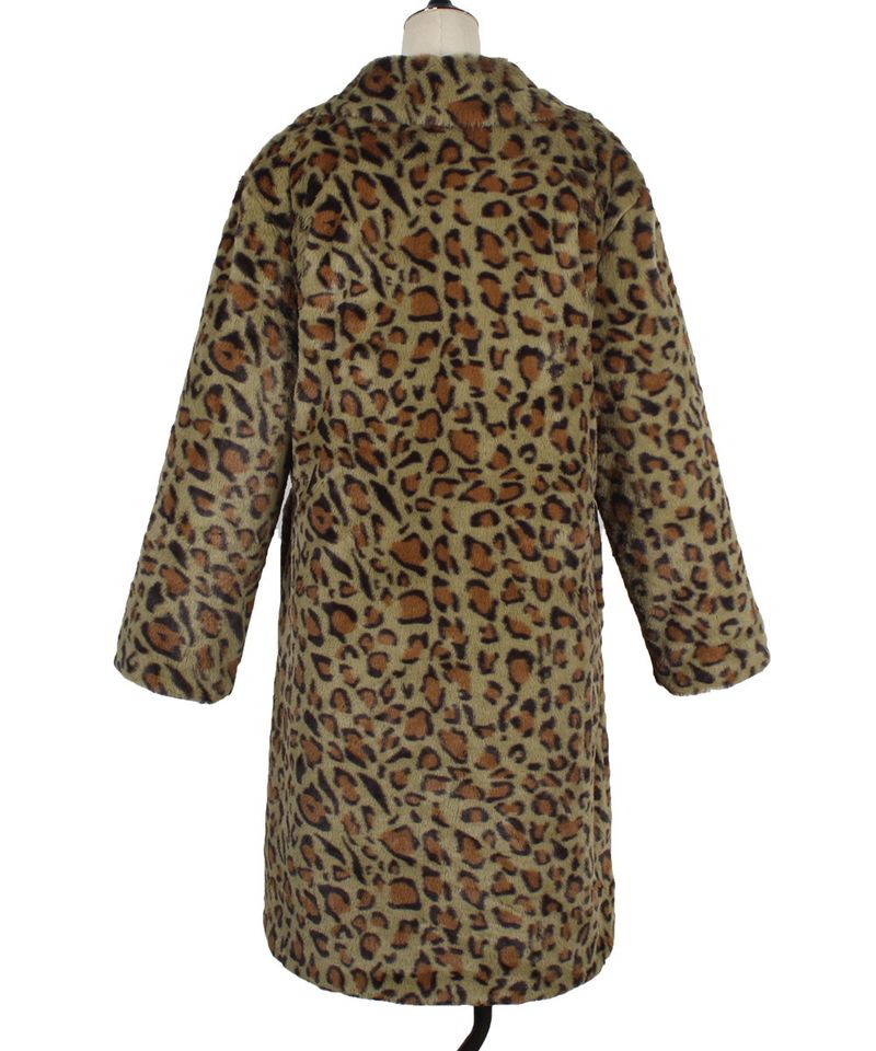 Elegant Faux Fur Coat Women's Long Winter Jacket Fashionable Leopard Print Outerwear For Office & Casual Wear_voghion.com