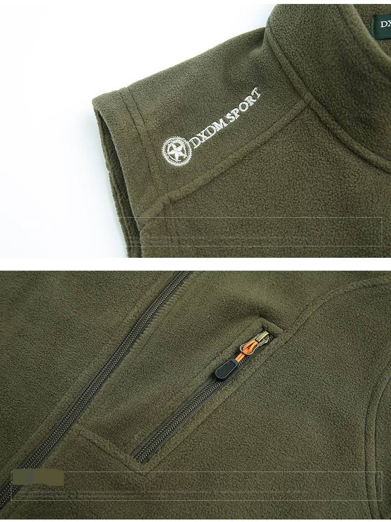 Colete masculino de lã polar com vários bolsos e fechamento em zíper, ideal para o inverno, perfeito para atividades casuais e ao ar livre._voghion.com