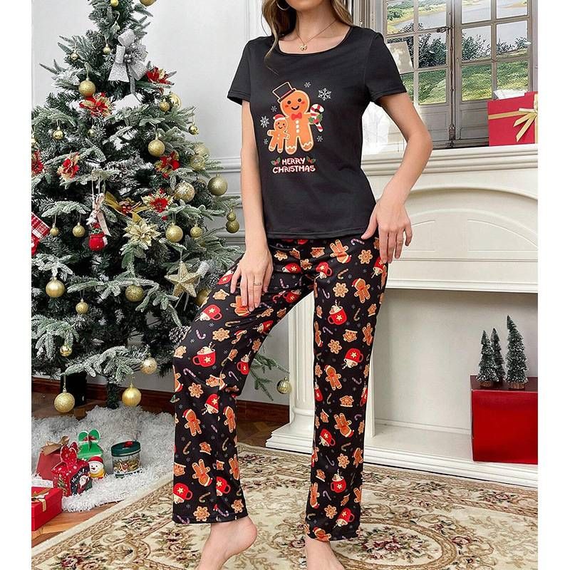 Pantalon de pyjama imprimé dessin animé pour femme – Pantalon long doux et respirant pour dormir, se détendre et porter au quotidien._voghion.com