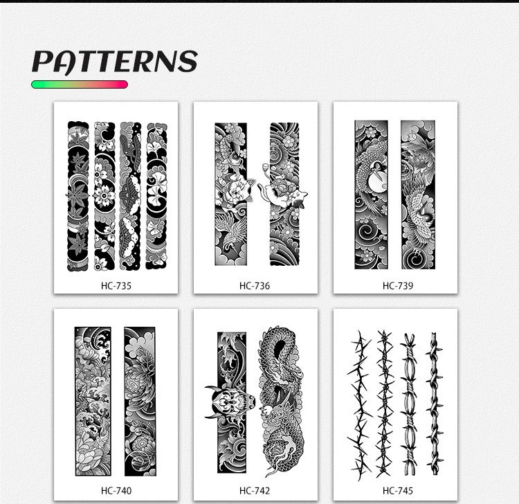 Tatuaggi temporanei a fascia da braccio - Design impermeabile con onde di vite e spine floreali, adesivi per tatuaggi finti realistici per uomini e donne_voghion.com
