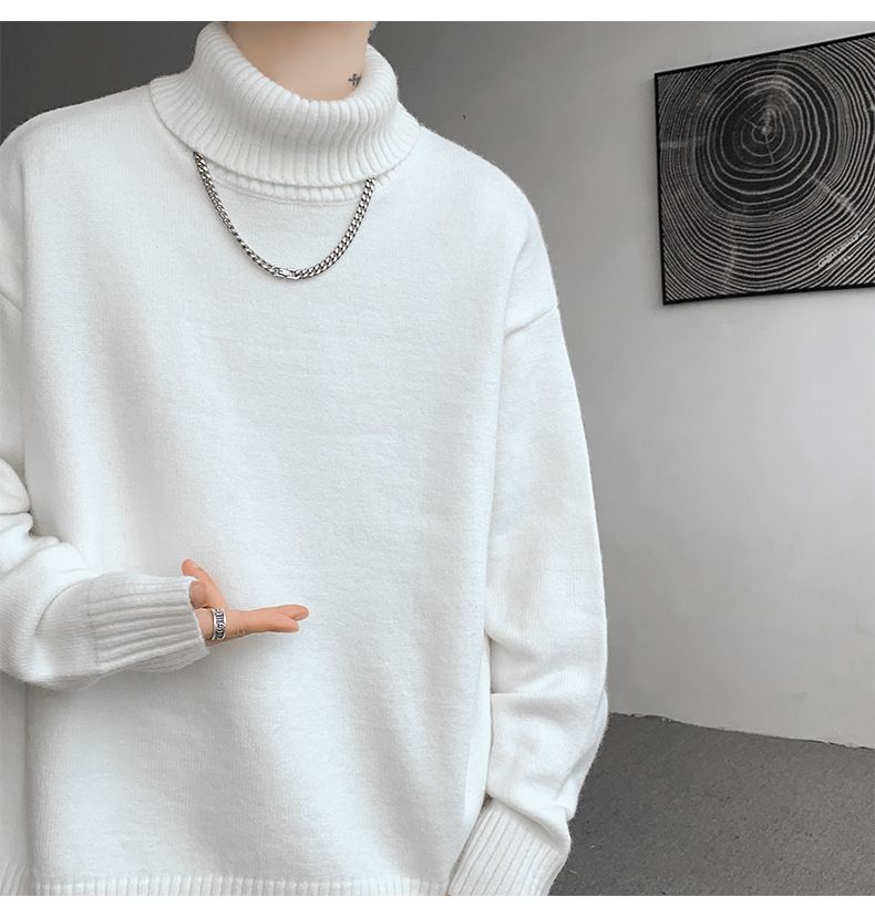 Maglione dolcevita caldo e reversibile per uomo, camicia di alta qualità per autunno e inverno, maglione lavorato a maglia alla moda in stile casual e casual._voghion.com