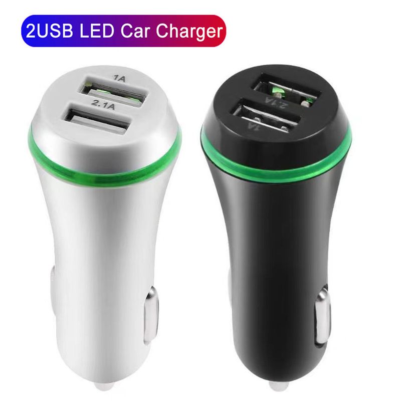 Music Festival  LED illuminated circular intelligent 5V 2A smartphone dual USB car charger_voghion.com