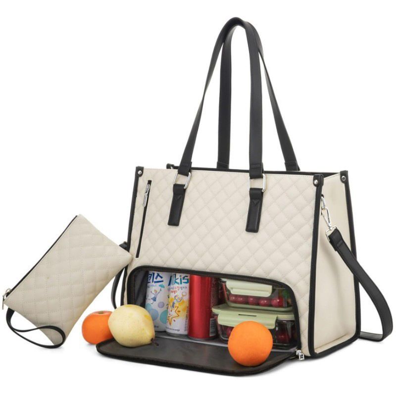 Nuova borsa per donna, porta pranzo isolato, a prova di perdite, grande portafoglio a tracolla, porta computer portatile_voghion.com