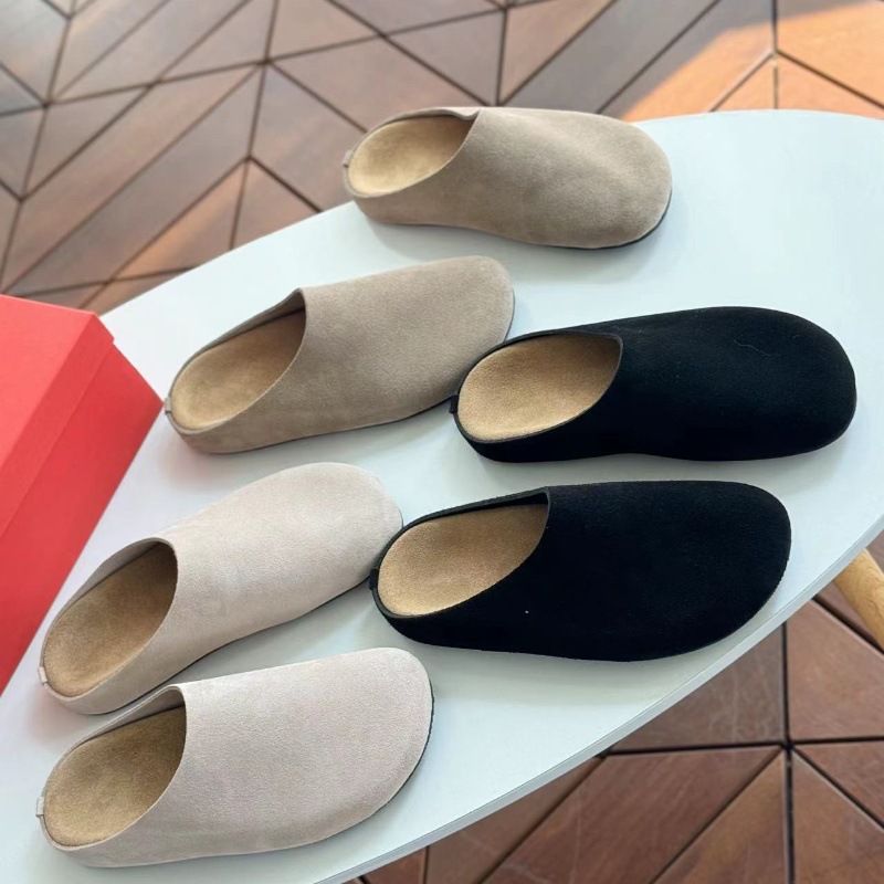 No Standard 2025 New Shoes, Women's Genuine Leather Bag, Half Slippers, Flat Bottom For Wearing, Lazy Person, One Foot,_voghion.com