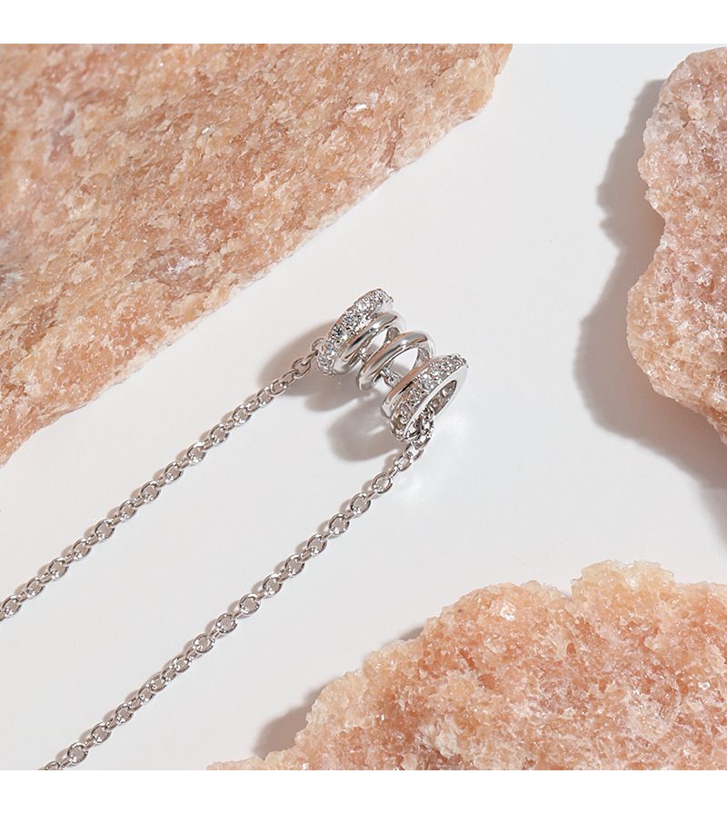 Collana con ciondolo a forma di perlina intarsiata in oro, catena per clavicola, diametro intero e girevole filettata, piccola collana per vita_voghion.com