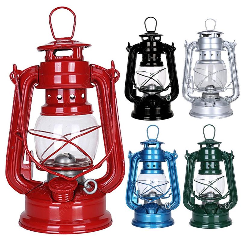 Metalen kerosinelantaarn, vintage oliebrandende lantaarn, orkaantafellamp met handvat voor op de camping, thuis, patio_voghion.com