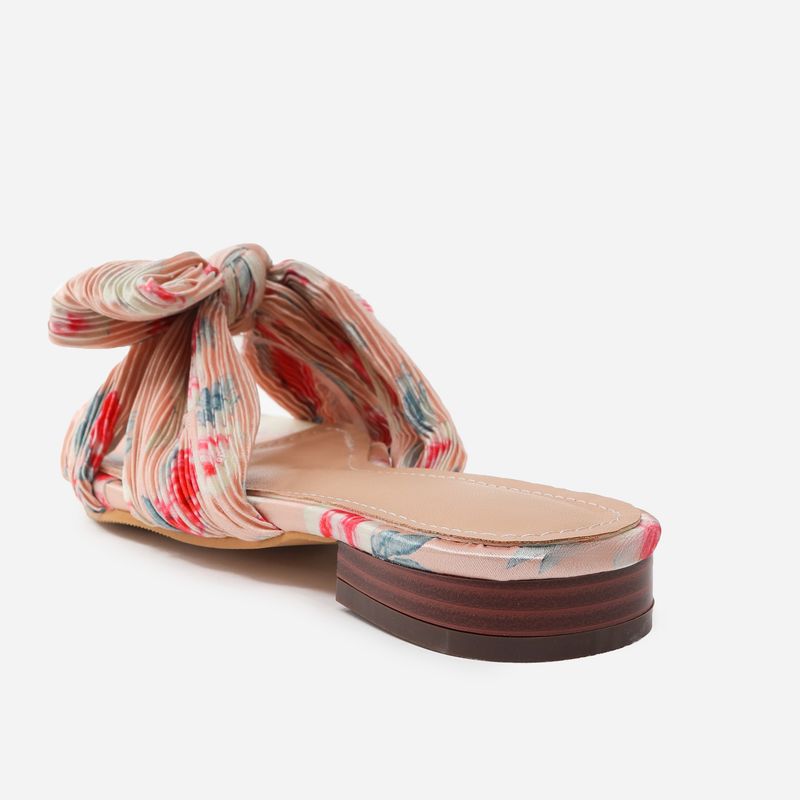 Women's Summer Outer Wear Flat Bottom Butterfly Knot Mesh Material Slip-on Sandals_voghion.com