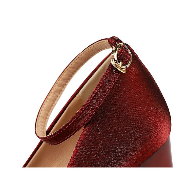 9982-K105 Style Banquet Wedding Coarse Super High Heels Waterproof Platform Silk Strap Single Shoes_voghion.com