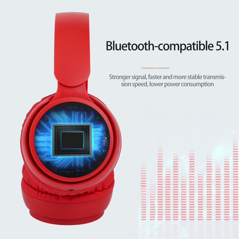 1 Set F68 Headset Bluetooth 5.1 Reduction Stereo Surround Ergonomics Design to Wear Foldable Adjustable Size Wireless_voghion.com
