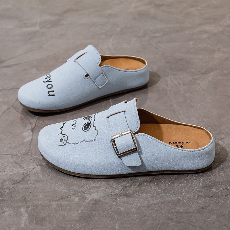 Baotou Half Slippers Women's Outdoor 2025 Summer New Casual One Step Lazy Thin Bottom White Shoes XT178_voghion.com