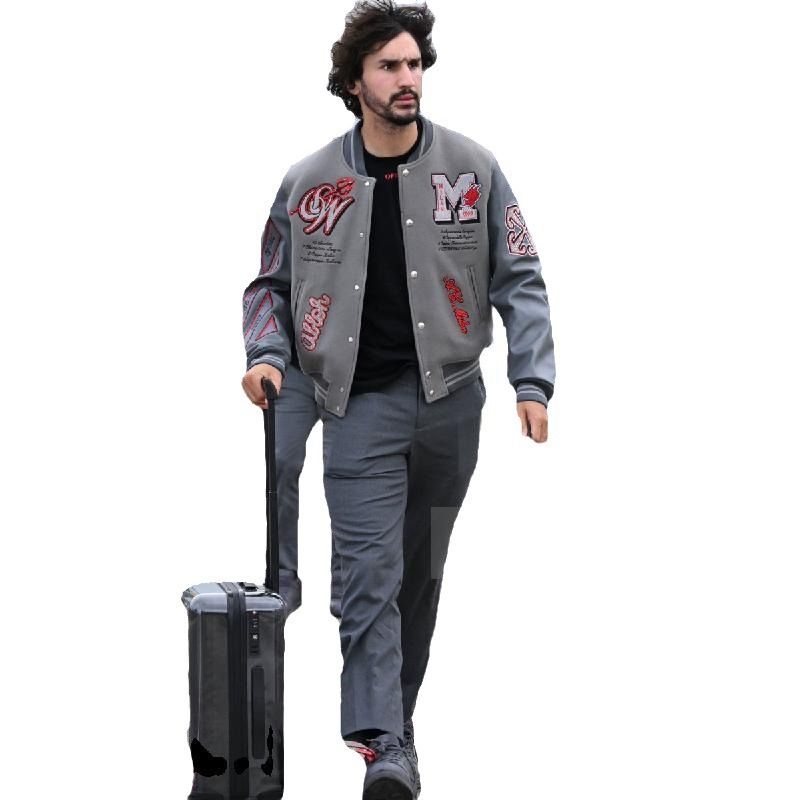 Trendy Brand Design Patchwork Embroidery High-End Baseball Men's Spring And Autumn American Style Ins Leather Sleeve_voghion.com