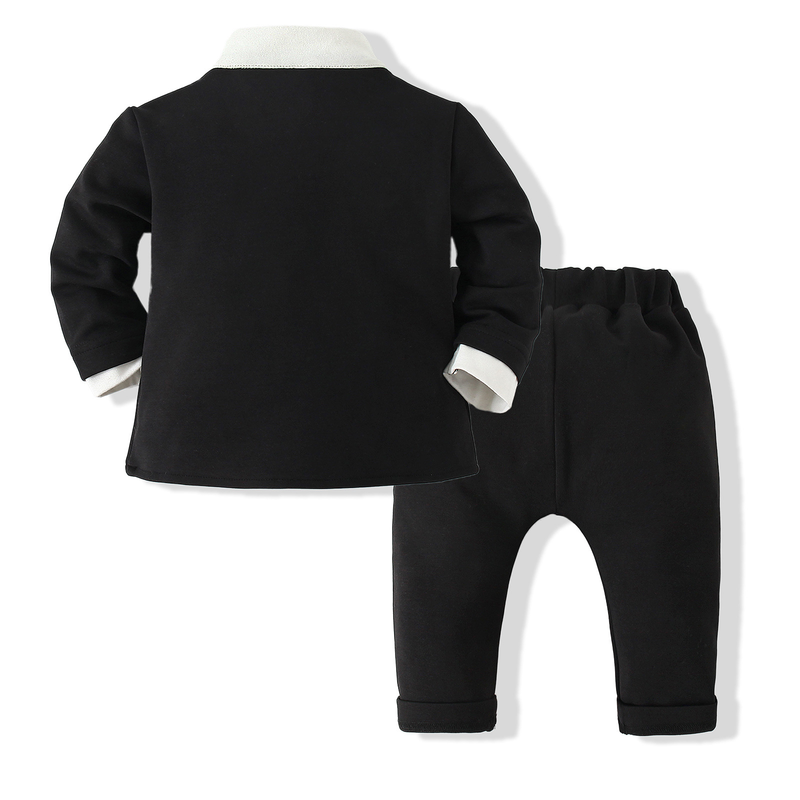 Vestiti del bambino Vestito del bambino Vestito da bambino gentiluomo papillon top pantaloni vestito abito da festa_voghion.com