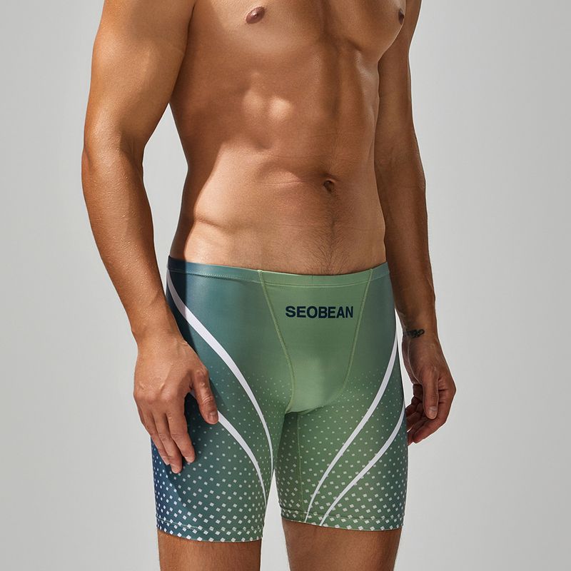 New Swimming Trunks Men's Low Waist Long Boxer Swimming Trunks Comfortable Hot Spring Pants Men's Swimsuit Wholesale_voghion.com
