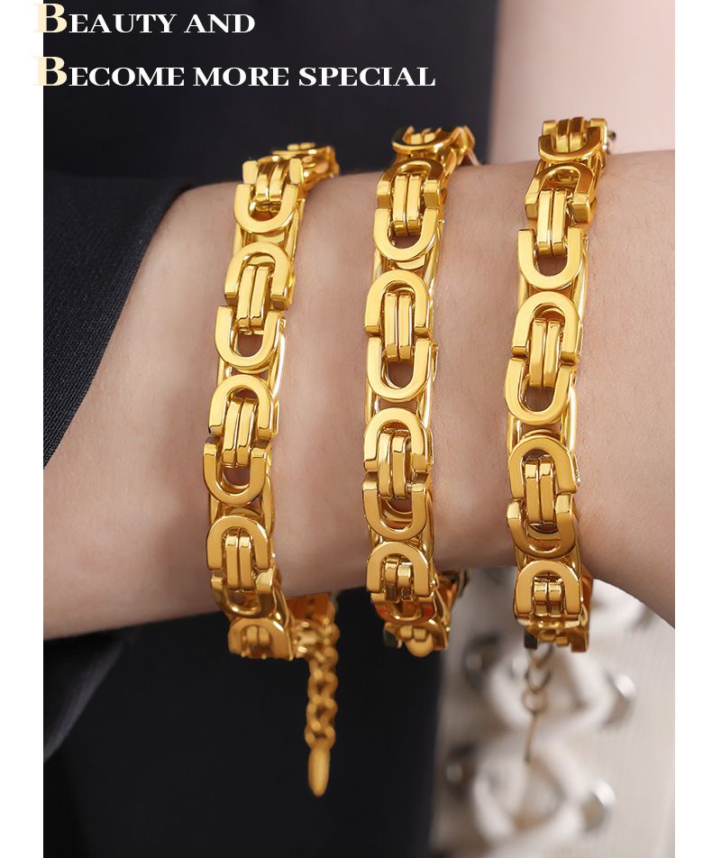 Herren- und Damenschmuck Übertriebene Metallarmbänder Unisex-Stil Schmuck All Match Titanstahlarmbänder_voghion.com