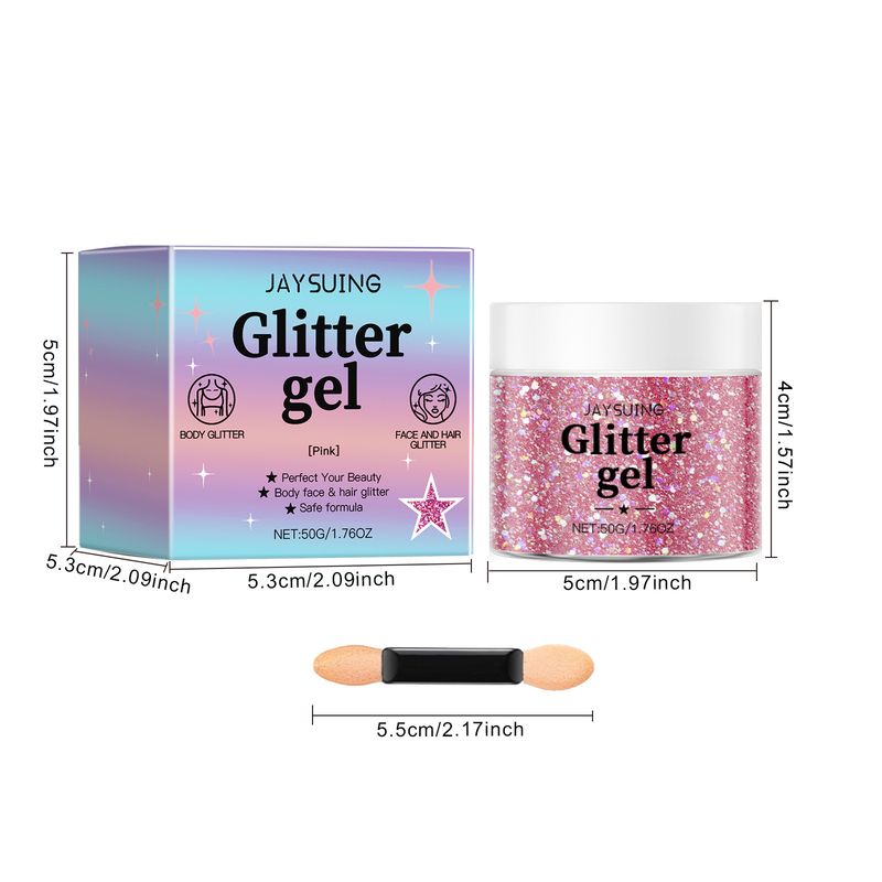 Jaysuing Rosa Glitter Gel Kropp Ansikte Universal Högglans Ögonskugga Diamant Gel_voghion.com