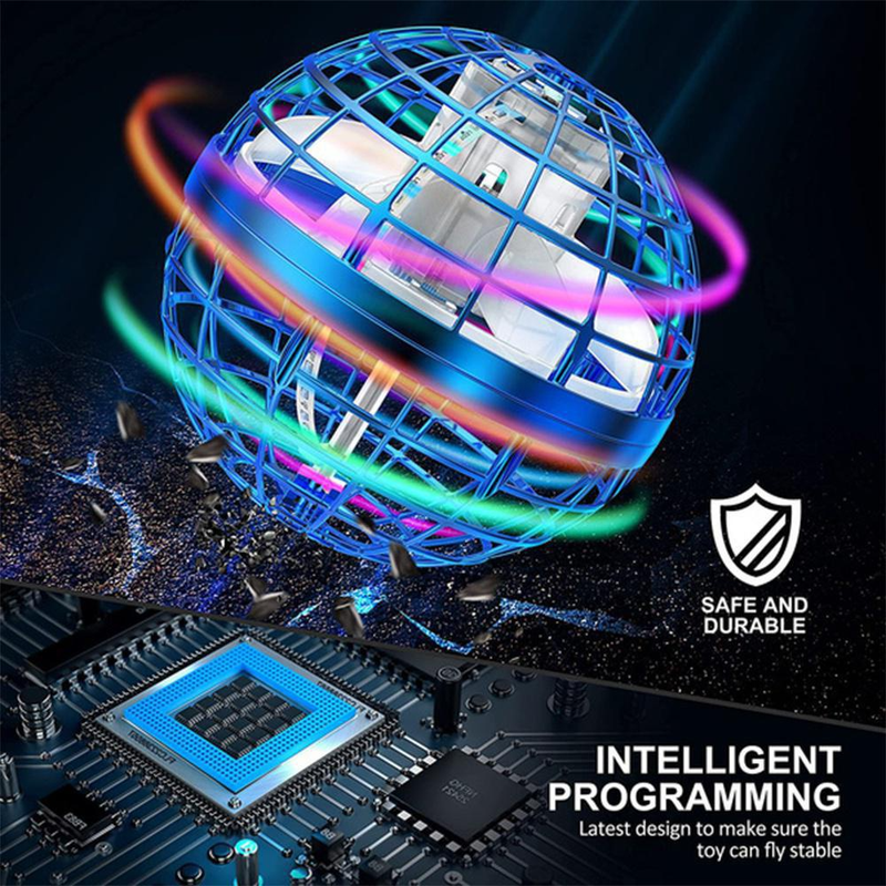New 360° Rotating Flying Ball Toys Globe Shape Magic Controller Mini Drone Flying Toy, Built-in RGB Lights Spinner Spinning UFO For Kids Adults_voghion.com