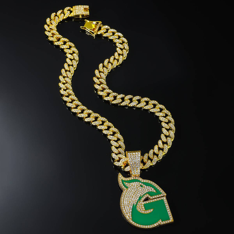 Collana con ciondolo animale delfino balena ghiacciata con catena a maglie cubane liscia Squisiti gioielli hip-hop alla moda per uomini e donne_voghion.com
