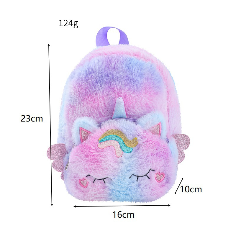 Casual backpack plush backpack cute cartoon plush backpack Unicorn unicorn plush schoolbag girl_voghion.com