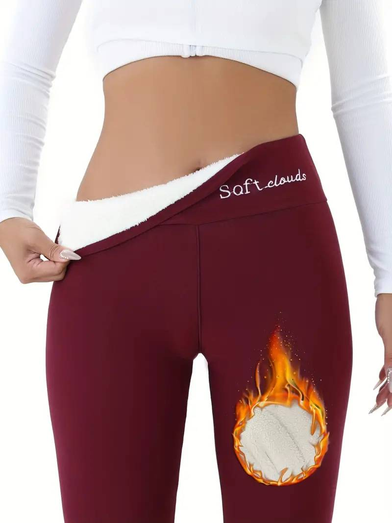 Moteriški drabužiai pastorintu aukštu juosmeniu avinėlio vienspalviai antblauzdžiai Lieknina maža kojelė šilta ir kasdieniška_voghion.com