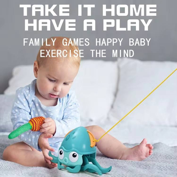 Sensor-Activated Escaping Octopus Electric Crawling Pet Toy With Singing & Obstacle Avoidance_voghion.com