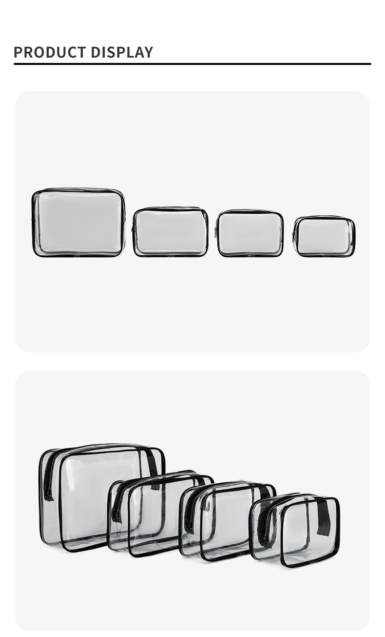 Borse portaoggetti in PVC trasparente spesso, borsa portaoggetti per articoli da toeletta, borsa porta cosmetici da viaggio portatile impermeabile, quattro pezzi, borsa portaoggetti per il nuoto_voghion.com