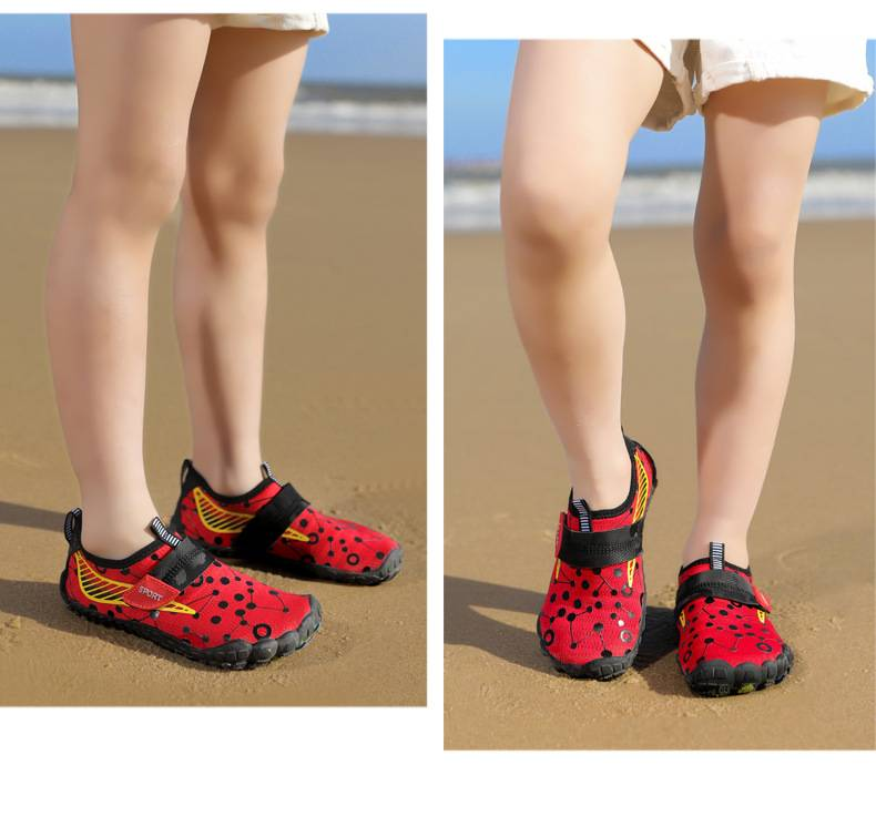 Scarpe da acqua per bambini a piedi nudi - Calzini antiscivolo ad asciugatura rapida per spiaggia, piscina e giochi all'aperto | Leggeri e traspiranti con chiusura a strappo_voghion.com