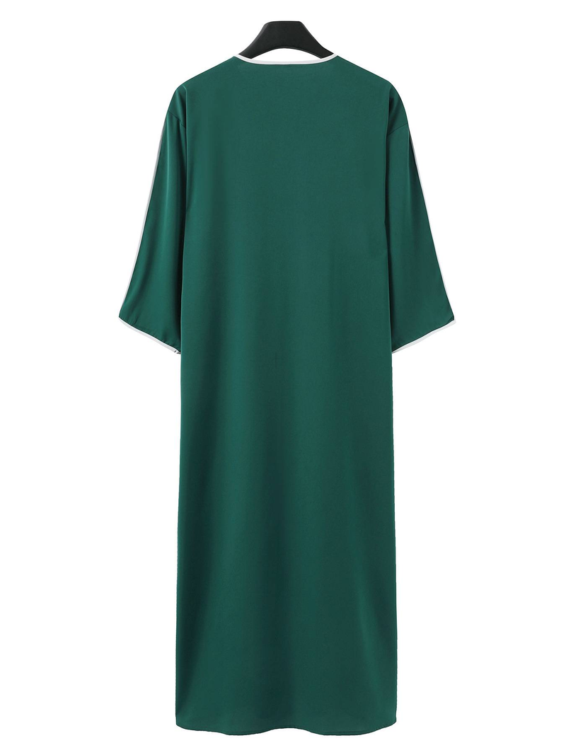 Túnica árabe para hombre: túnica islámica con bordado dorado (4 colores)_voghion.com