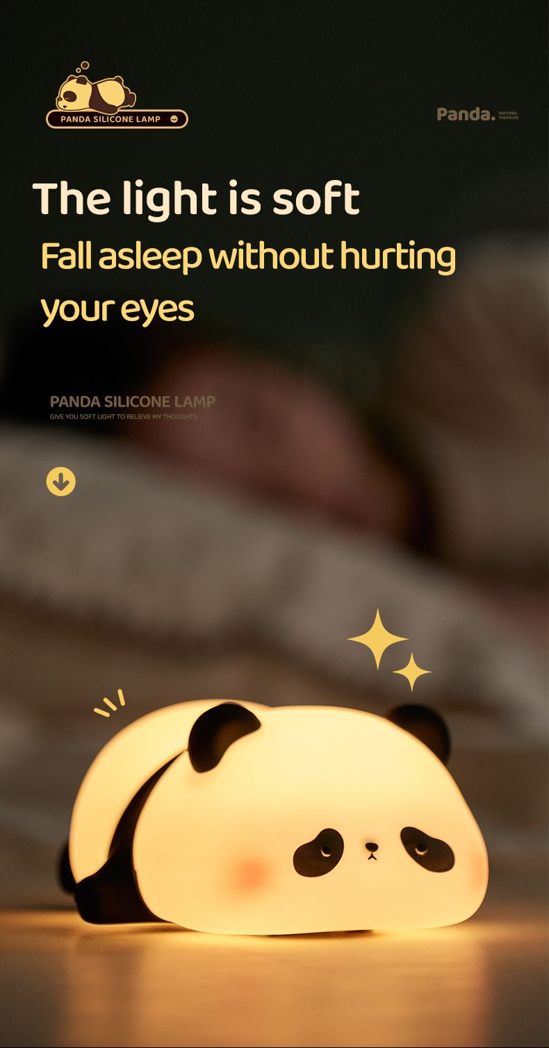 Red Panda Silicone Night Light Pat Panda Panda Giant Panda National Treasure Night Light Feeding Light Mother And Baby_voghion.com