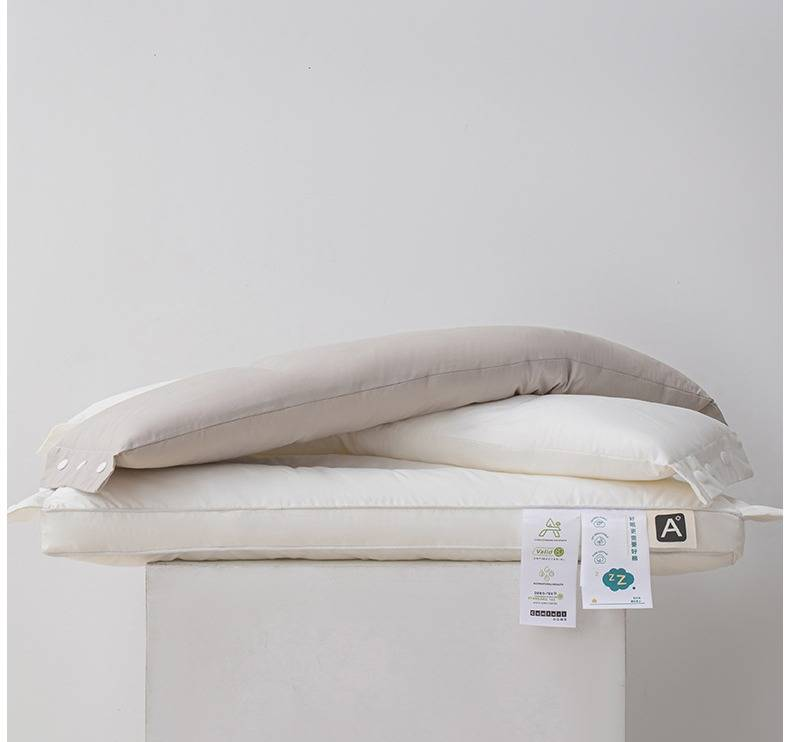 Cuscino di supporto cervicale in cotone traspirante - Altezza regolabile per alleviare il dolore al collo, antirughe e adatto a chi dorme di lato, biancheria da letto ipoallergenica_voghion.com
