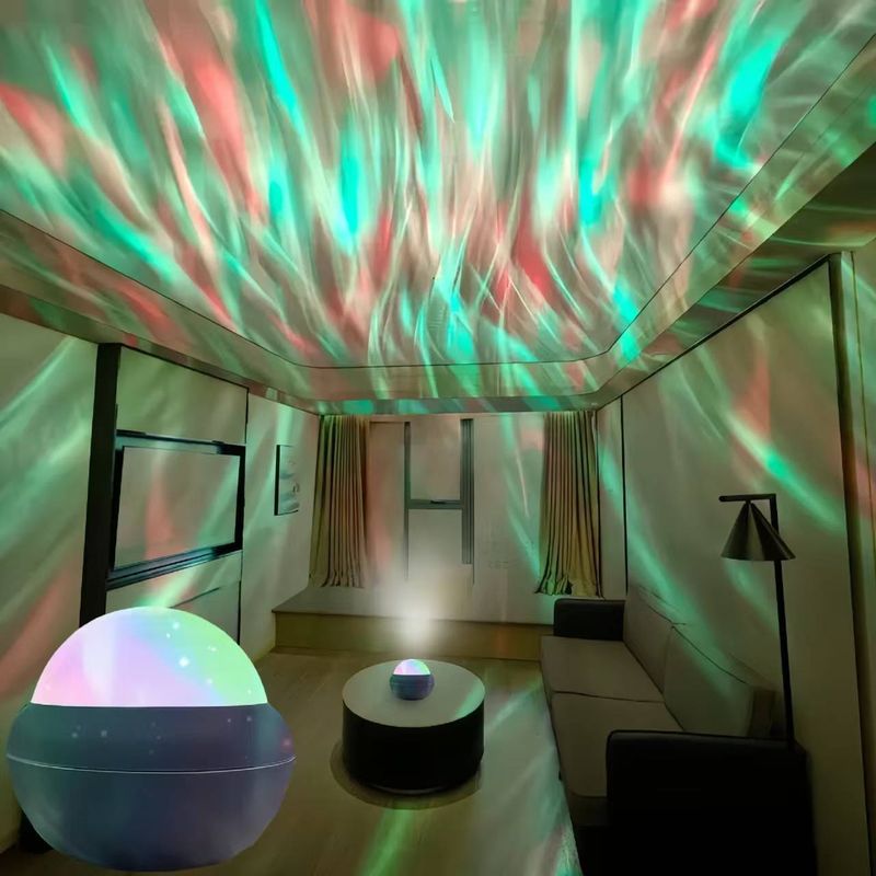 Luz noturna com controle remoto - Luz RGB giratória Galaxy para quarto, iluminação ambiente alimentada por USB com efeitos de estrela no teto_voghion.com