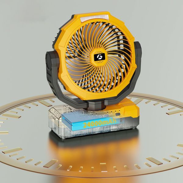 24000mAh Camping Fan 9in Rechargeable Battery Operated USB Table Fan_voghion.com