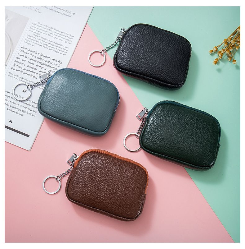 Ultradënn Portemonnaie, Mini Mini, einfach mëll Liedertasche mat Reißverschluss an engem Kopfhörer, Fraeportemonnaie_voghion.com