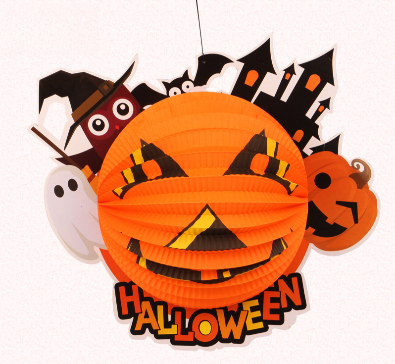 Forniture per decorazioni di Halloween, oggetti di scena, allestimento di scene, fantasmi, streghe, ragni, decorazioni sospese, zucche, lanterne di carta_voghion.com