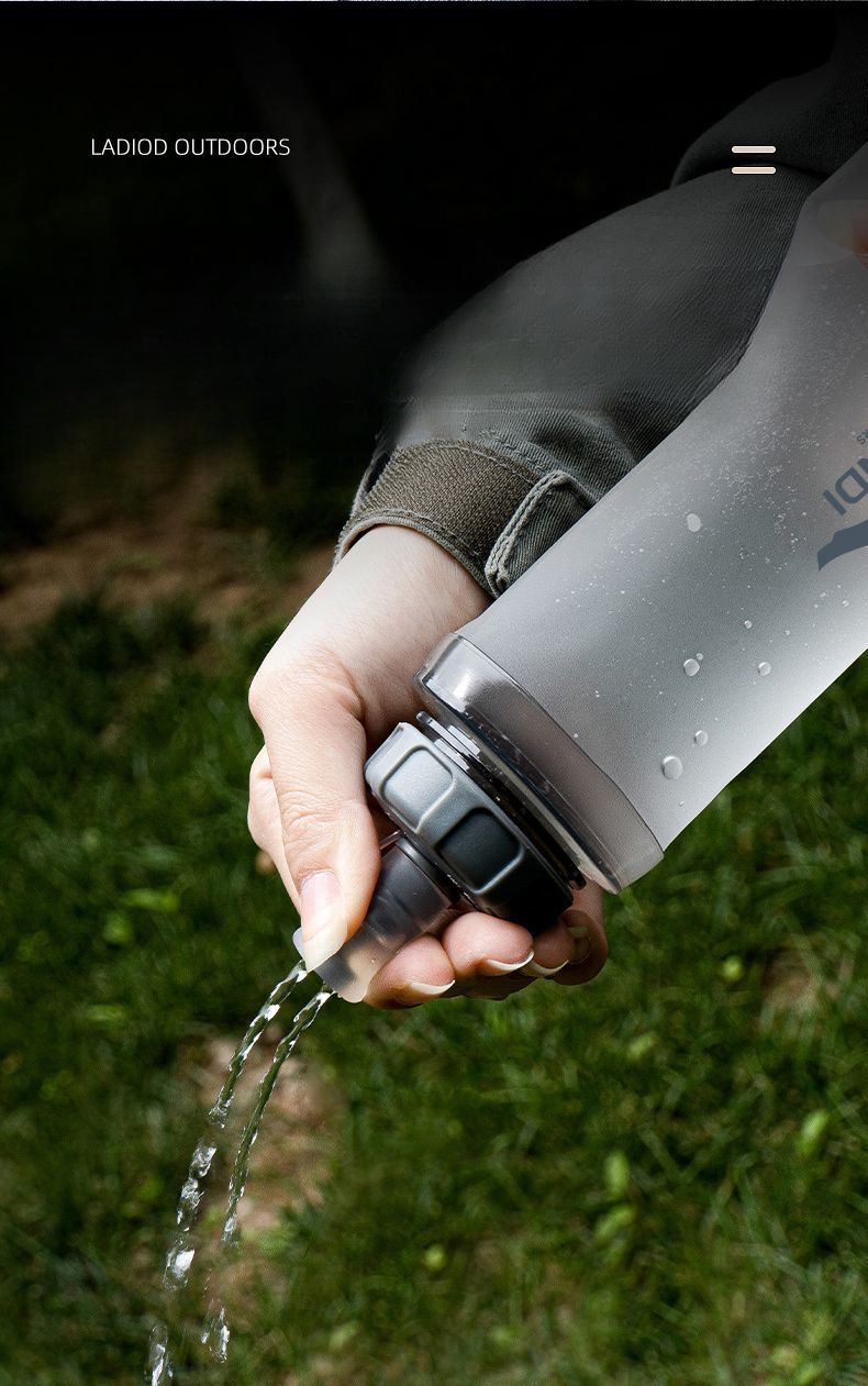 Landy Outdoor Sports Borraccia portatile pieghevole morbida da 350 ml per trail running ed escursionismo_voghion.com