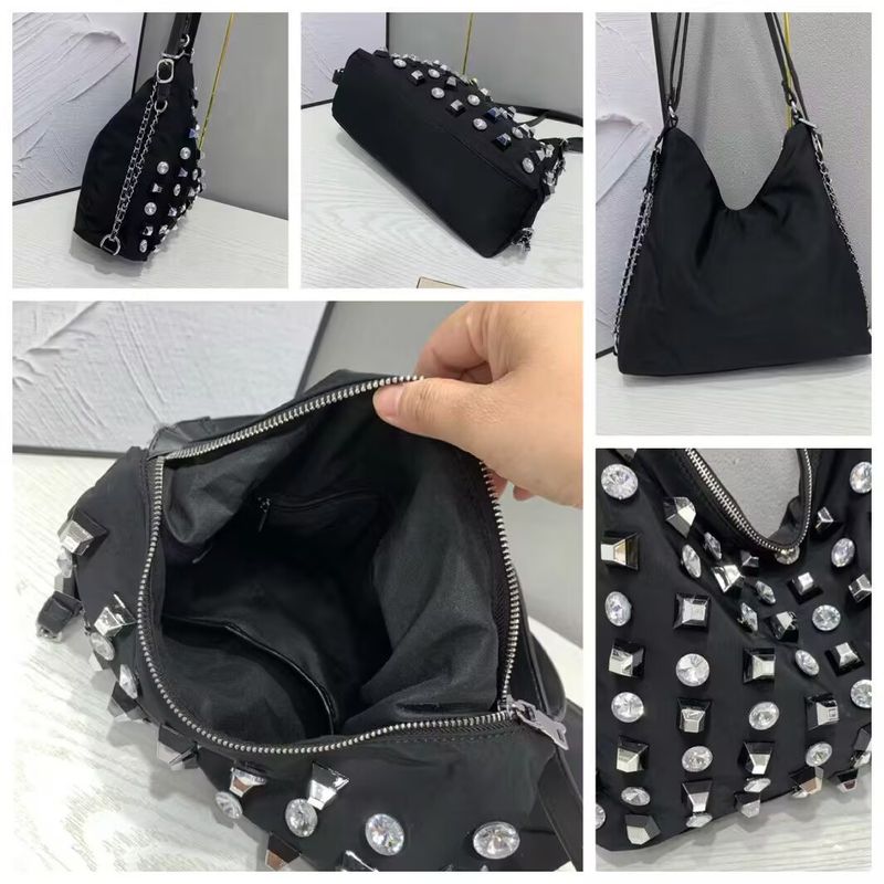 Borsa grande nera con strass 2025_voghion.com