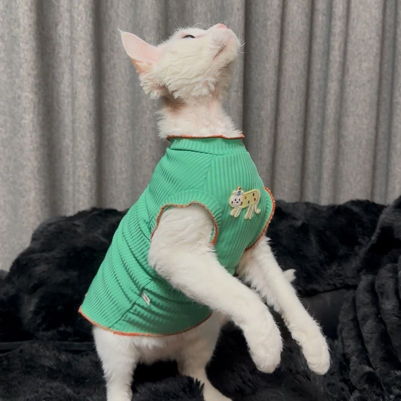 Vestiti estivi per gatti, nuovi, elastici, traspiranti, sottili, senza peli e senza maniche_voghion.com