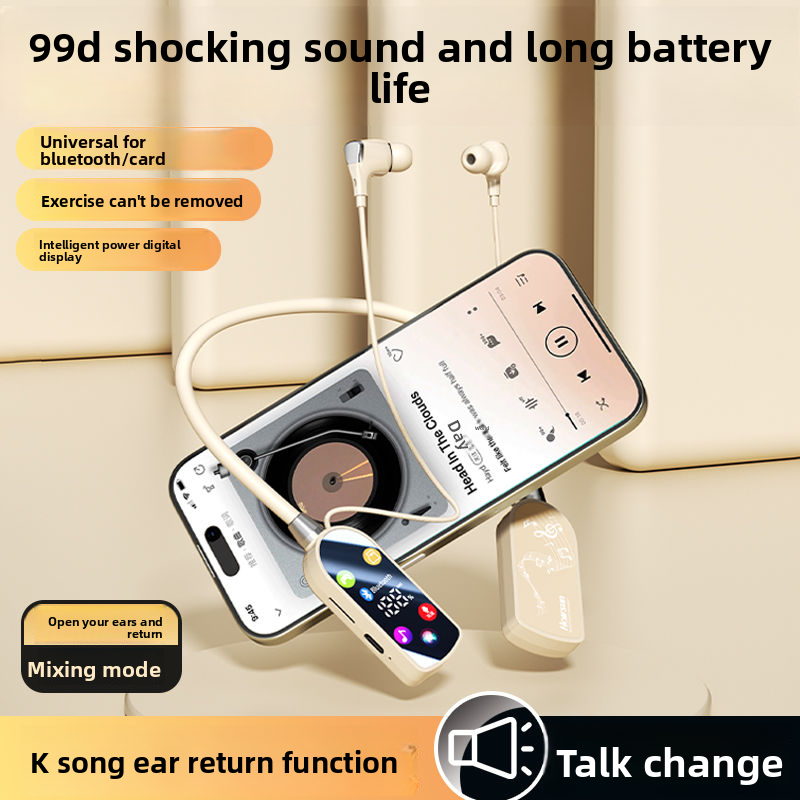 Casque Bluetooth sans fil Shadow Giant, nouveau modèle 2025, avec changeur de voix et tour de cou, batterie ultra-longue durée, réduction du bruit_voghion.com