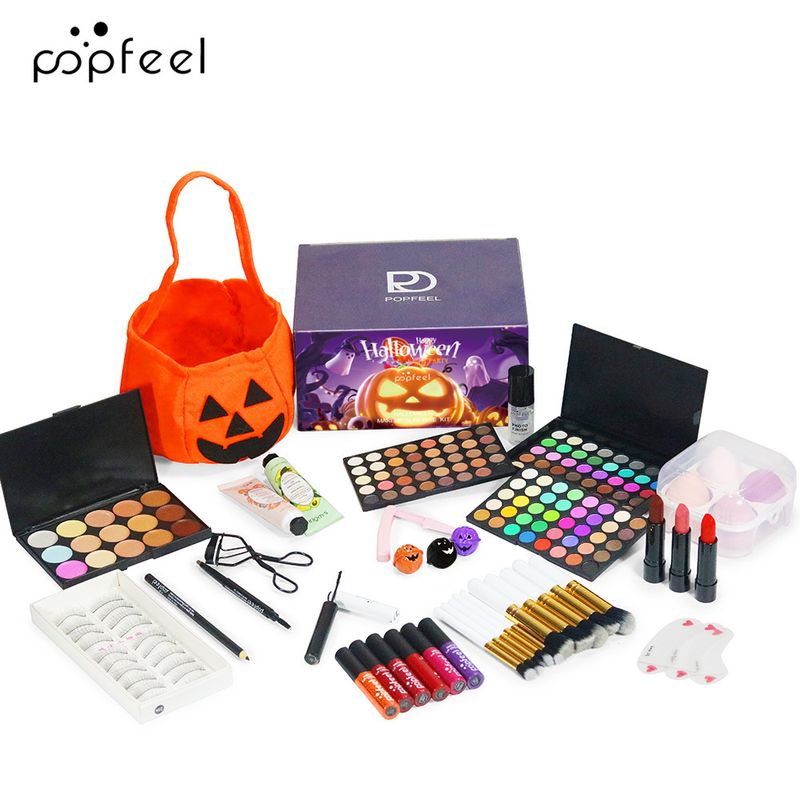 Make-upsets Nieuwe POPFEEL Make-upset Lipgloss Oogschaduw Blush Contourset Halloween Kerstmis_voghion.com