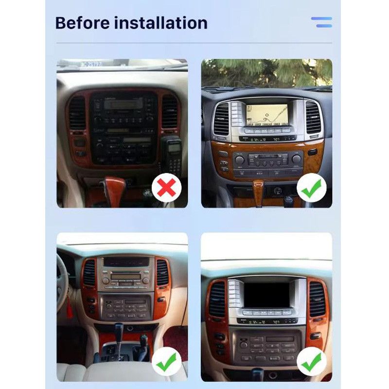 Gëlteg fir Land Cruiser LC100 Navigatiounssystem Lexus LX470 Radio Stereo Multimedia_voghion.com
