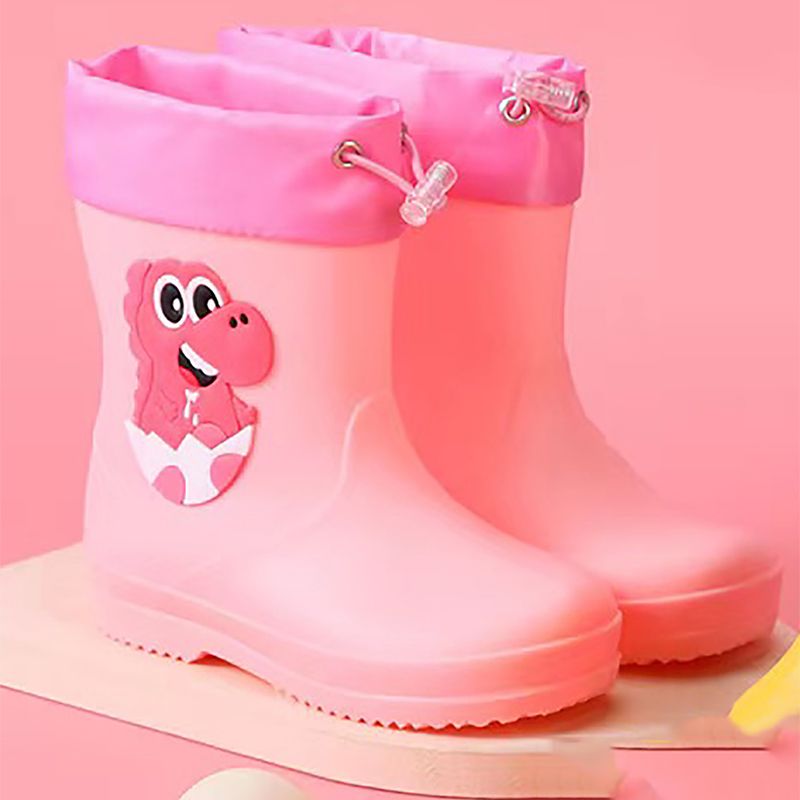 Botas de lluvia para niñas y niños, con banda antideslizante, impermeables, con bonito dibujo de dinosaurio, correa de ajuste_voghion.com