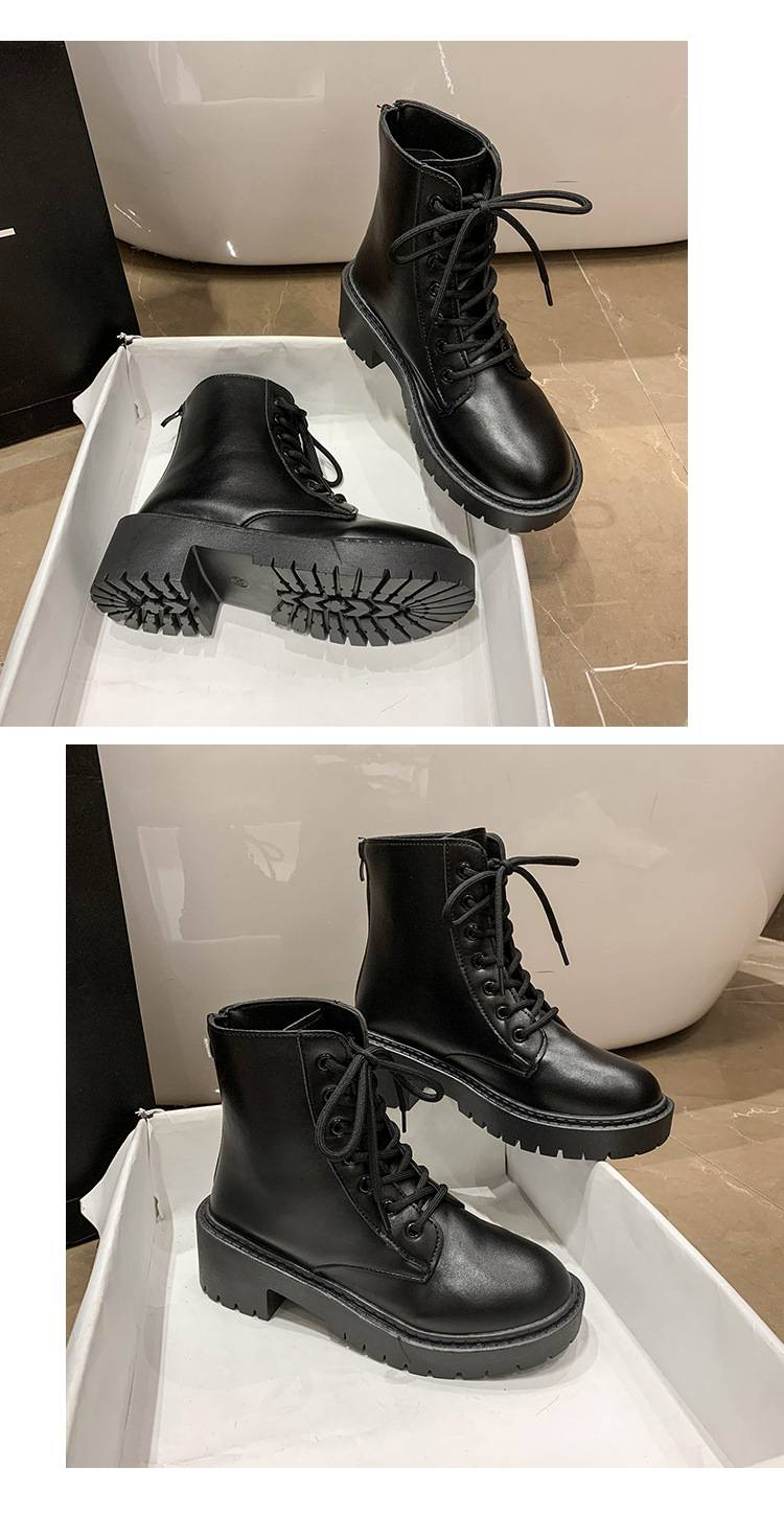 2024 otoño e invierno nuevo estilo británico moda cabeza redonda correa delantera con hermosas botas de motocicleta_voghion.com