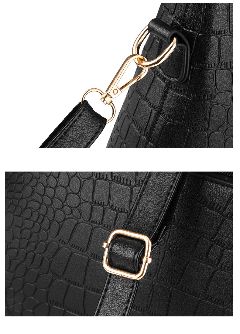 Handbag Set For Women Fashion Simple Crocodile Bag Shoulder Bun Mother Bag Two Sets_voghion.com