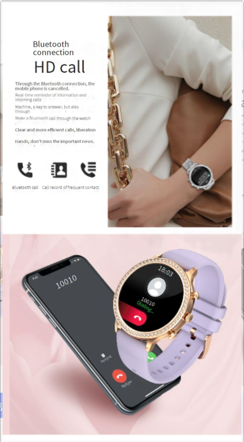 Akıllı Bileklikler Moda Müzik Çağrı Akıllı Saat Adım Ölçer Kalp Atış Hızı Kan Basıncı İzleme Çok Sporlu Akıllı Saat_voghion.com