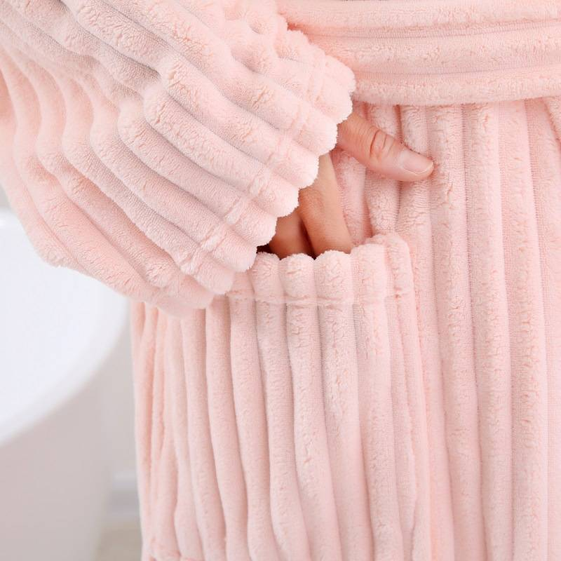 Soft Touch Micro Fleece Badekåpe Plysj Lang Spa Robe Absorberende badekåpe_voghion.com