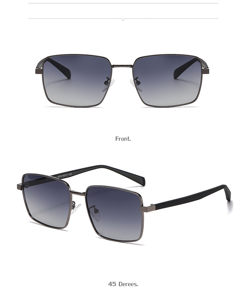 New Men's Polarized Sunglasses Fashion Square Frame Simple Driving Sunglasses Polarized Glasses For Fishing_voghion.com
