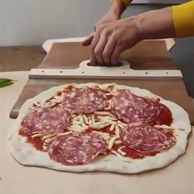 Wooden Pizza Peel – Handcrafted Natural Wood Pizza Shovel For Baking & Serving (55x35cm, 52.5x32.5cm, Smooth Slide Design)_voghion.com