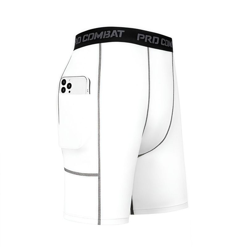 Short de compression pour homme avec poches - Séchage rapide, extensible, pour entraînement, basket-ball, course à pied, gym, fitness, été_voghion.com
