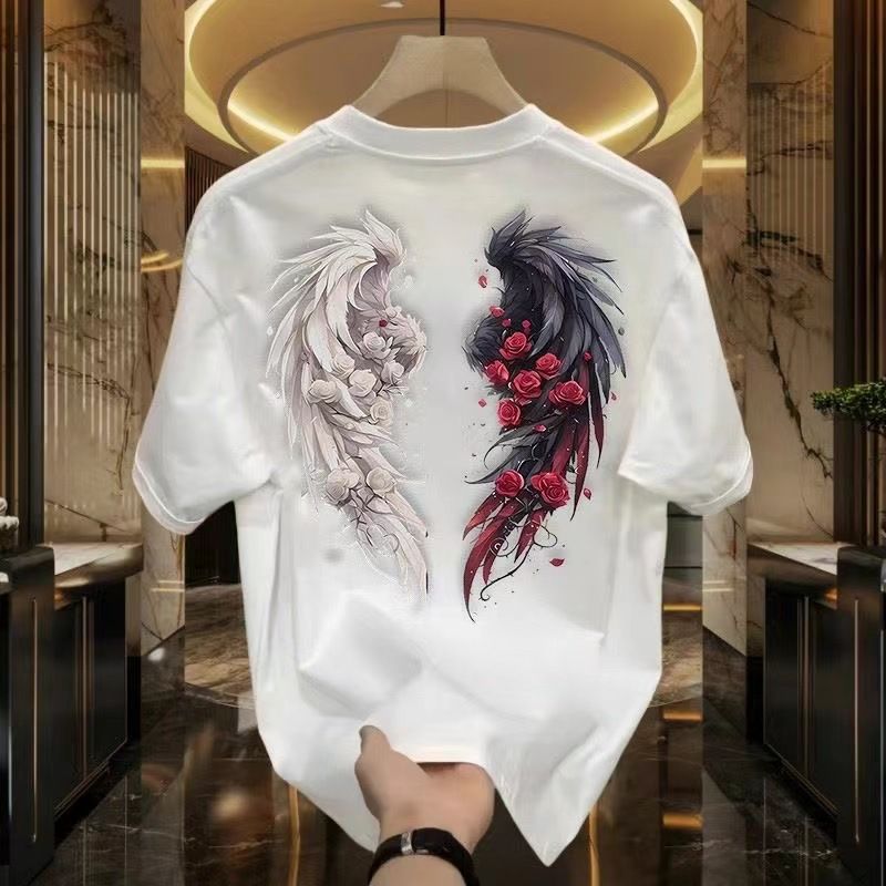 Men's Clothing trendy brand pure cotton printed men's short sleeved T shirt 2024 new summer hot selling trendy casual round neck T shirt_voghion.com