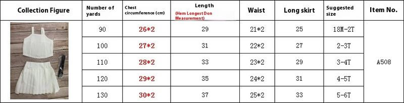 Summer children's solid color suspender wrap vest pleated short skirt belt trendy girl set_voghion.com