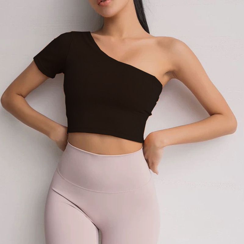 Neues Sport-Fitness-Top mit Brustpolstern, schulterfrei, ärmellos, hoch tailliert, hochelastisch, schnelltrocknende Weste für Damen_voghion.com